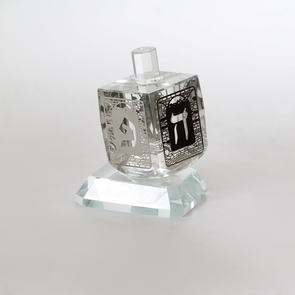 תמונה של סביבון קריסטל משולב כסף קטן