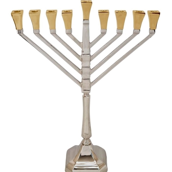חנוכייה ״BRASS NICKEL GOLD״ דגם חב״ד - גודל L