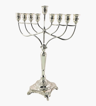 חנוכיה מוכספת - דגם "אבי מלכות"