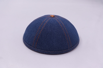 תמונה של כיפת יודאיקה דמוי ג'ינס כחול כהה