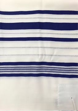 תמונה של טלית גדול מצמר דגם גלבוע - כחול כסף - אריגה מיוחדת- מידה 45\80 מחיר ₪245 \₪420 - עותק - עותק - עותק