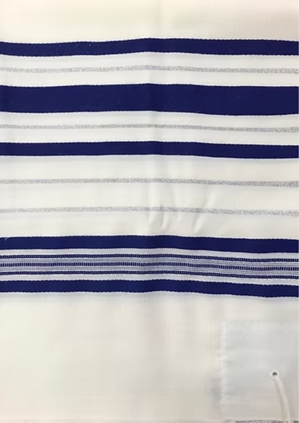 תמונה של טלית גדול מצמר דגם גלבוע - כחול כסף - אריגה מיוחדת- מידה 45\80 מחיר ₪245 \₪420 - עותק - עותק - עותק